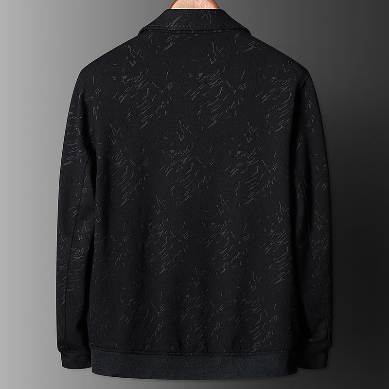 Herren Übergangsjacke im Coach-Stil mit Strukturprint, Druckknopfverschluss und Rippbündchen Echoarchiv