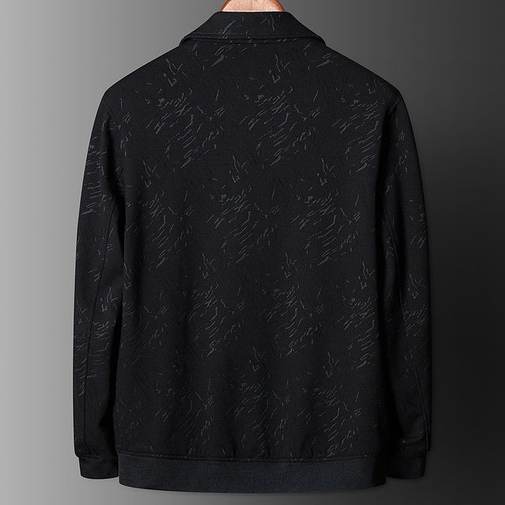 Herren Übergangsjacke im Coach-Stil mit Strukturprint, Druckknopfverschluss und Rippbündchen Echoarchiv