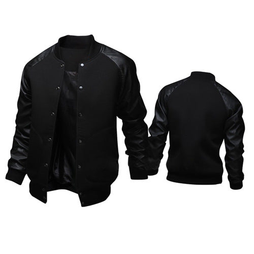 Herren sportliche Bomberjacke mit hochwertigem Lederbesatz Echoarchiv