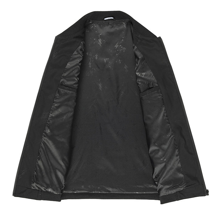 Herren Leichter Zip-Blouson mit Strukturprint, wasserabweisender Oberfläche und Rippbündchen Echo Archiv
