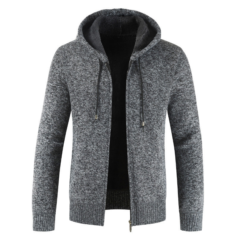 Herren moderne Strickjacke mit Kapuze und weichem Innenfutter Echoarchiv