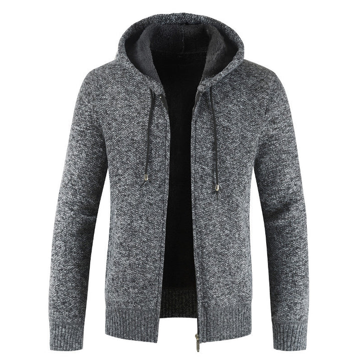 Herren moderne Strickjacke mit Kapuze und weichem Innenfutter Echoarchiv