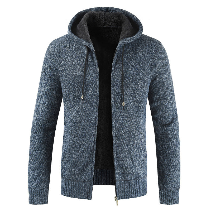Herren moderne Strickjacke mit Kapuze und weichem Innenfutter Echoarchiv