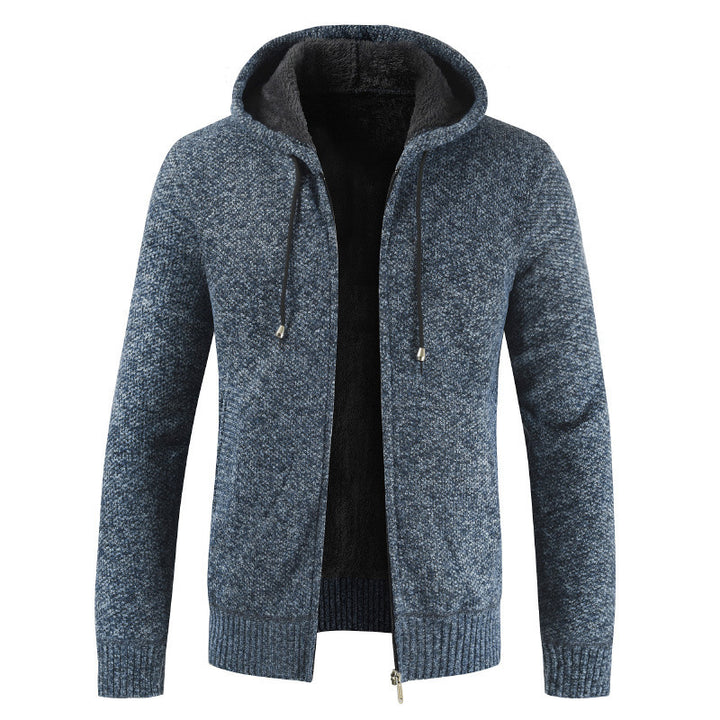 Herren moderne Strickjacke mit Kapuze und weichem Innenfutter Echoarchiv