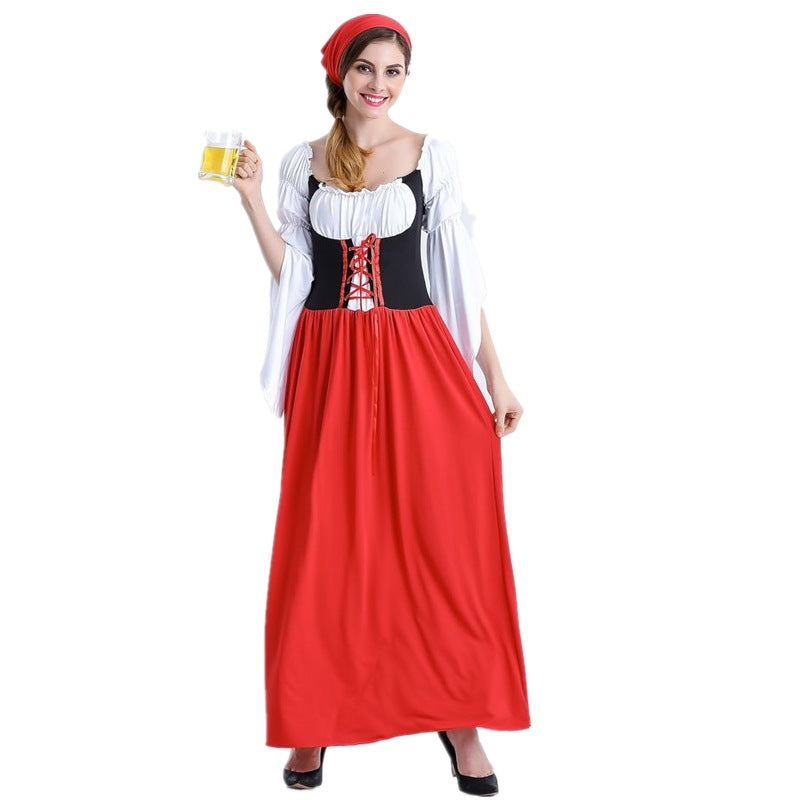 Damen nan authentisches Oktoberfest Madl Kostüm mit Schnürcorsage weiten Trompetenärmeln Echo Archiv