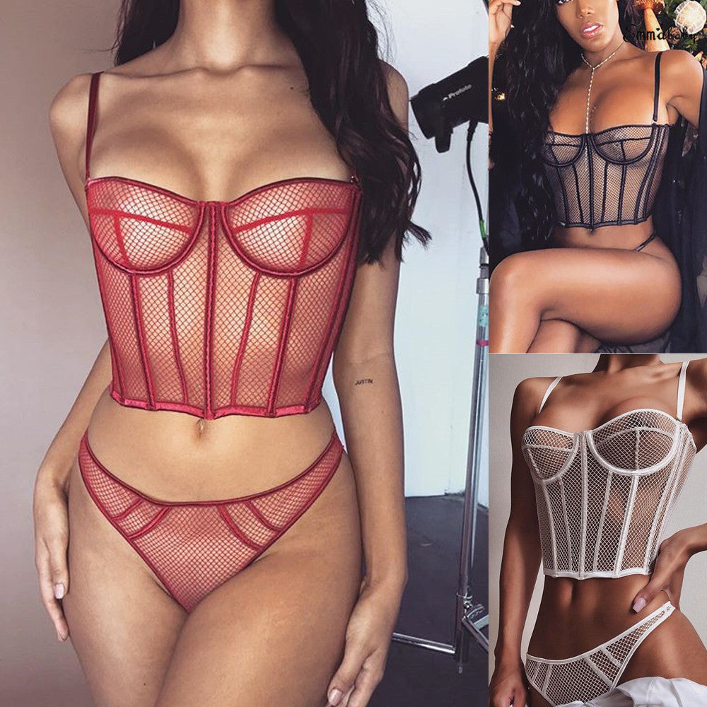 Damen Netz-Bustier mit Corsage-Design und verführerischen Details Echo Archiv