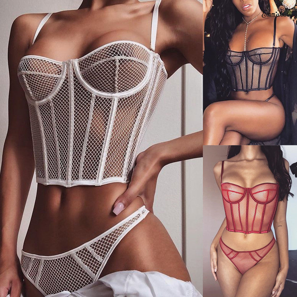 Damen Netz-Bustier mit Corsage-Design und verführerischen Details Echo Archiv