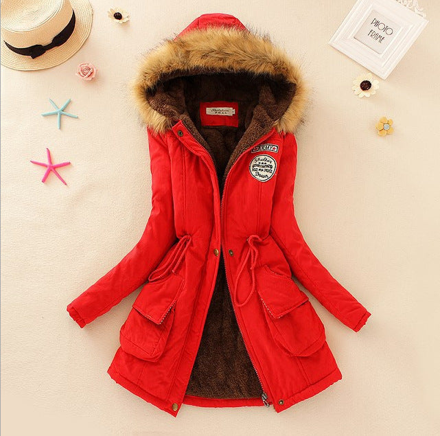 Damen Gesteppte Winterjacke mit Abnehmbarem Kunstfellkragen und Praktischen Aufgesetzten Taschen Echoarchiv