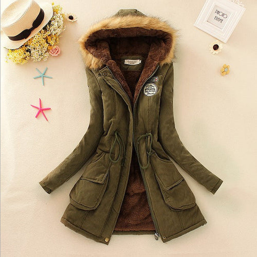 Damen Gesteppte Winterjacke mit Abnehmbarem Kunstfellkragen und Praktischen Aufgesetzten Taschen Echoarchiv