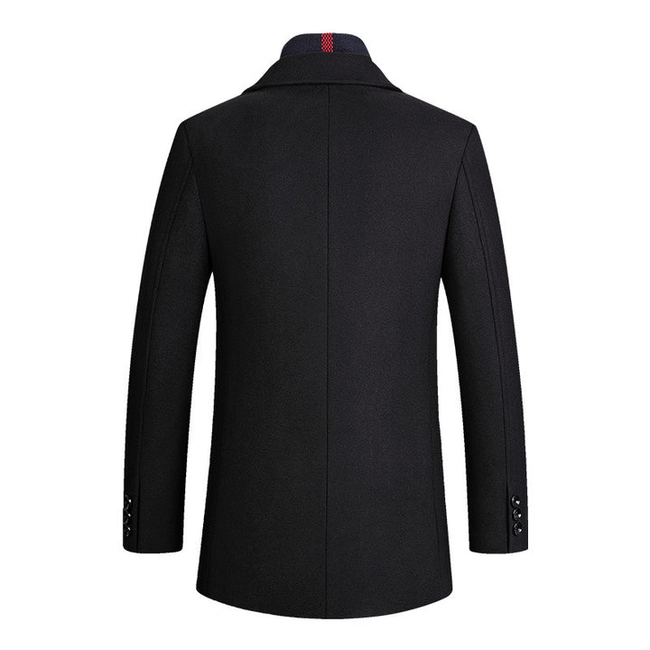 Herren Moderner Wollmix-Kurzmantel mit integrierter gesteppter Innenjacke und Karodetail Echo Archiv
