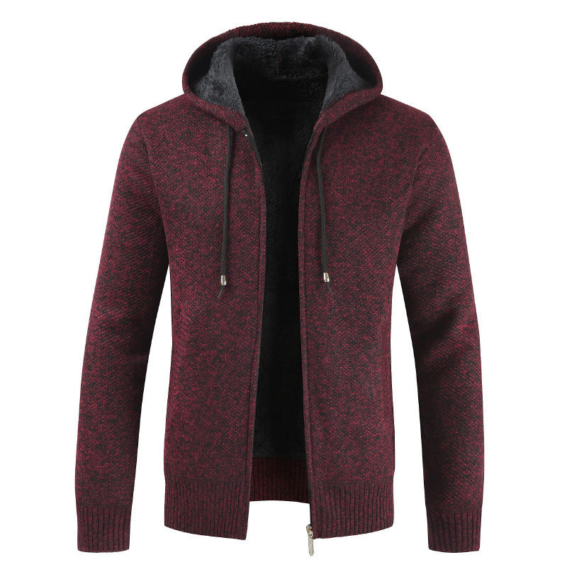Herren moderne Strickjacke mit Kapuze und weichem Innenfutter Echoarchiv