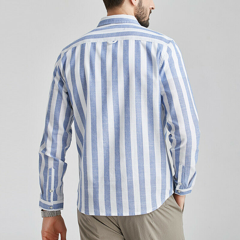 Herren gestreifte Hemdjacke aus leichtem Baumwollstoff Echoarchiv