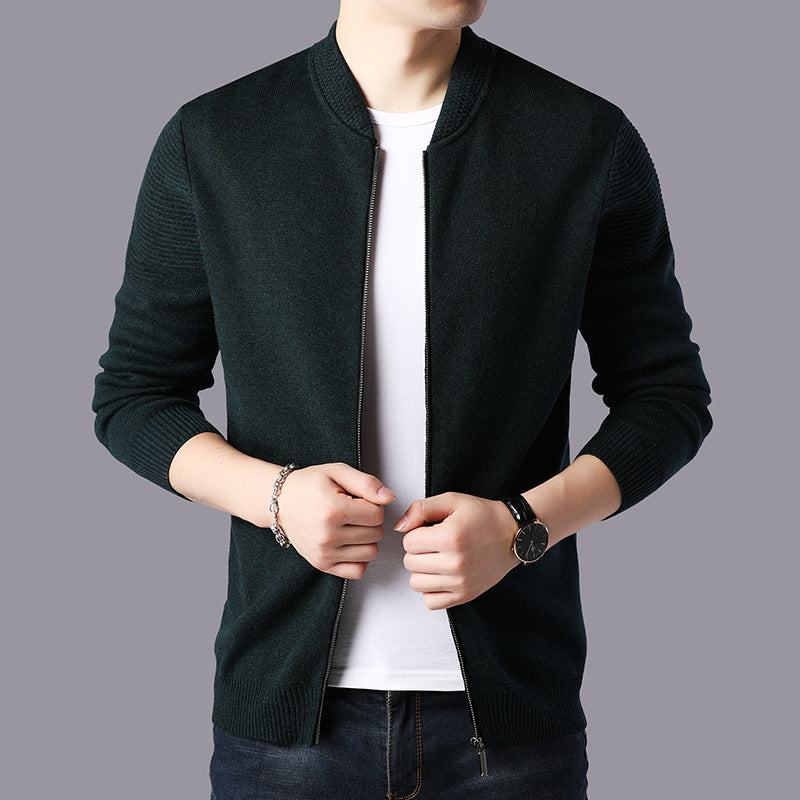 Herren modische Strickjacke mit praktischen Taschen und elegantem V-Ausschnitt Echoarchiv