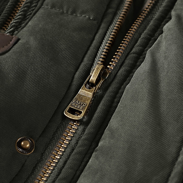 Herren wattierte Parka mit Kapuze und Teddyfutter Multitaschen – Marzano