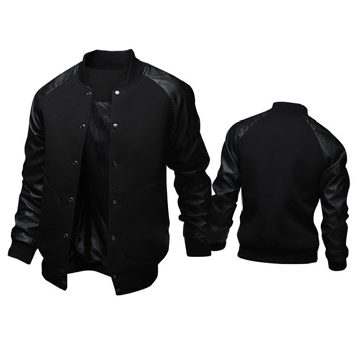 Herren sportliche Bomberjacke mit hochwertigem Lederbesatz Echoarchiv