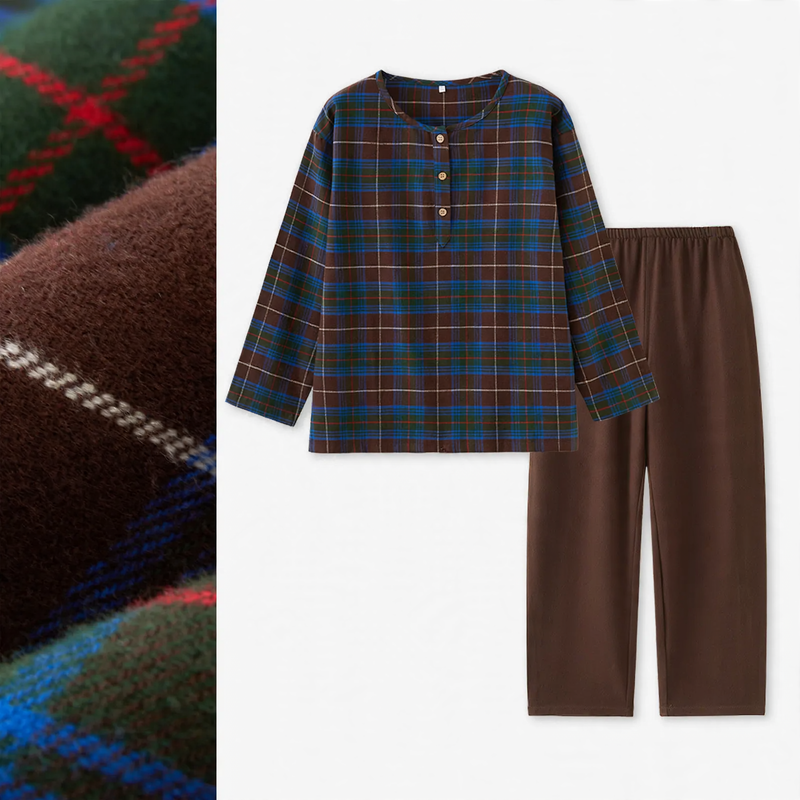 Winter-Pyjama-Set aus angerauter Baumwolle für Paare