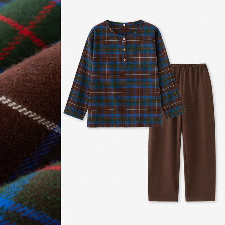 Winter-Pyjama-Set aus angerauter Baumwolle für Paare