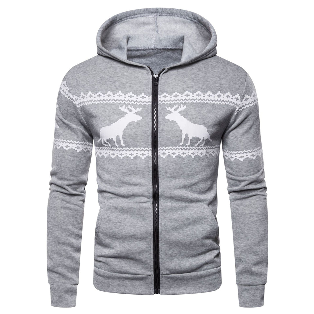 Herren Kapuzenjacke mit nordischem Motiv und praktischem Reißverschluss Echoarchiv