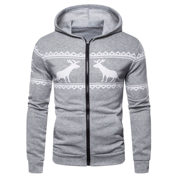 Herren Kapuzenjacke mit nordischem Motiv und praktischem Reißverschluss Echoarchiv