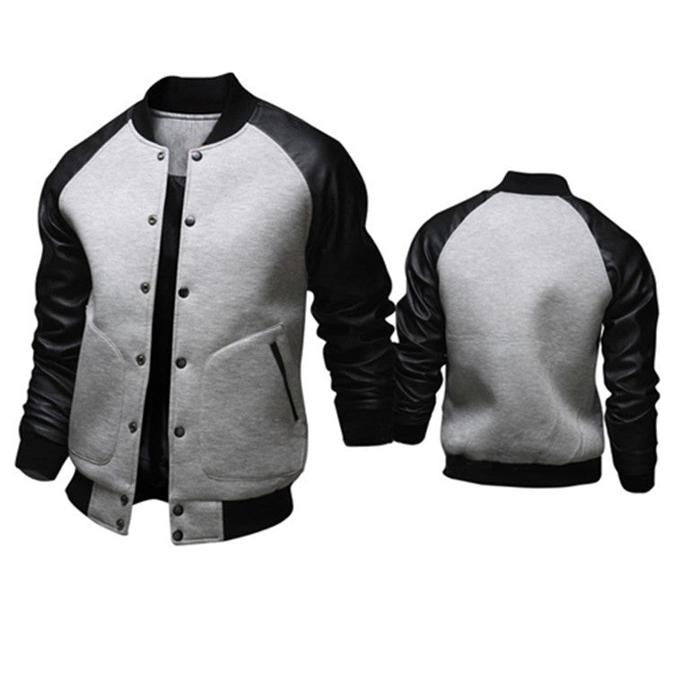 Herren sportliche Bomberjacke mit hochwertigem Lederbesatz Echoarchiv