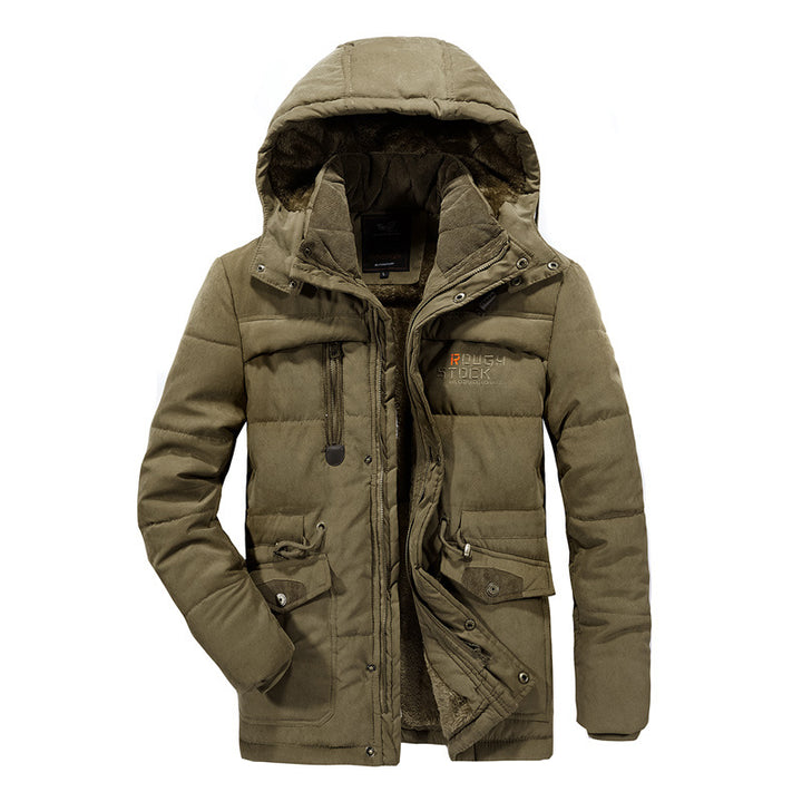Herren wattierte Parka mit Kapuze und Teddyfutter Multitaschen – Marzano
