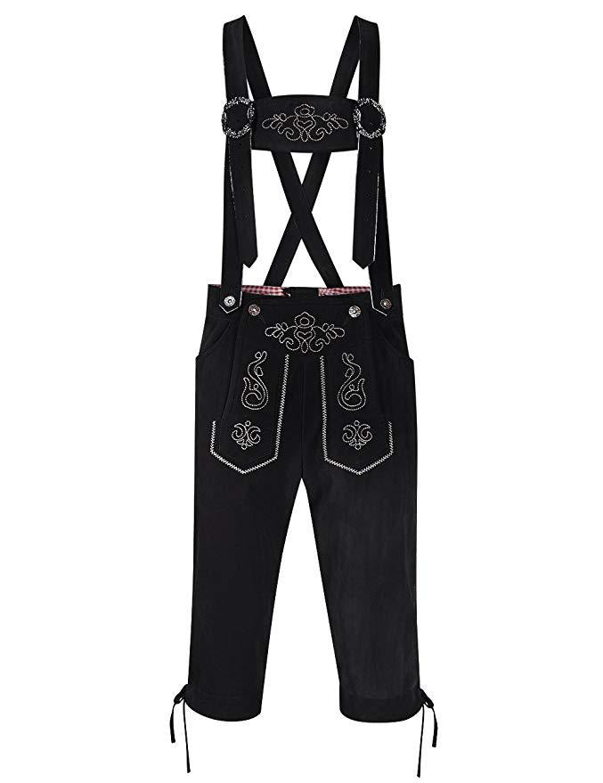 Damen  traditionelle Trachten Latzhose mit bestickten Taschen und verstellbaren Trägern Echo Archiv