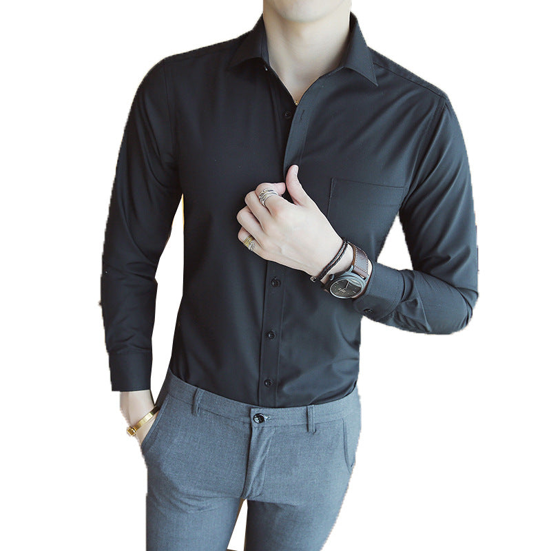 Herren elegantes Langarmhemd mit modernem Schnitt und praktischer Brusttasche Echoarchiv
