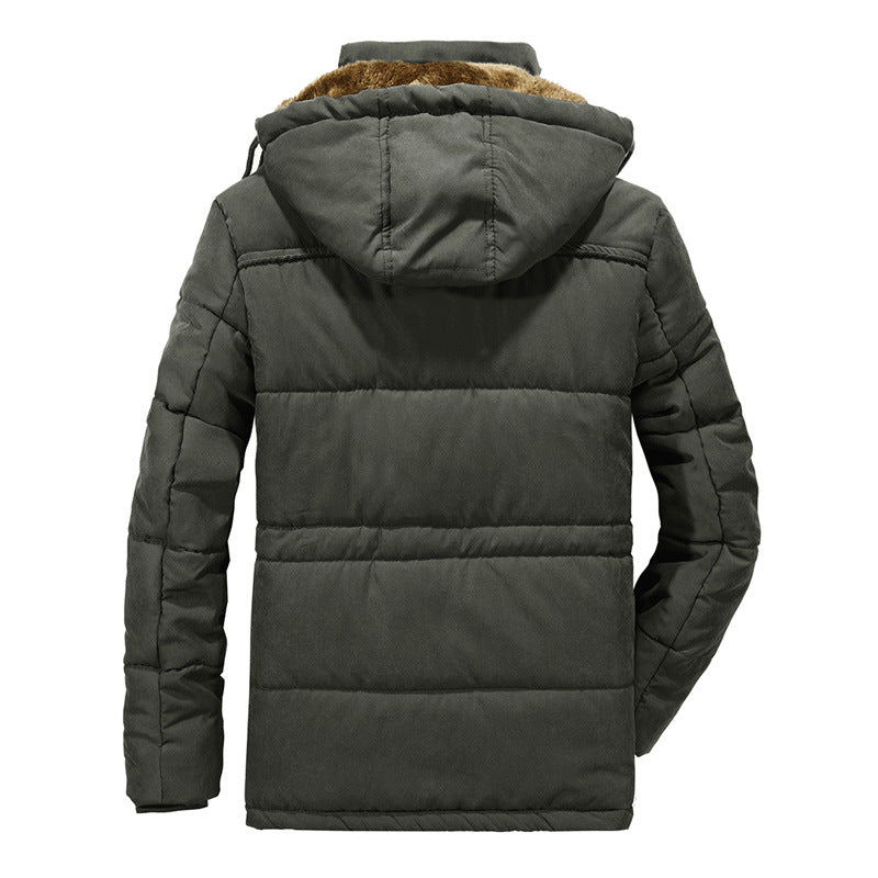 Herren wattierte Parka mit Kapuze und Teddyfutter Multitaschen – Marzano