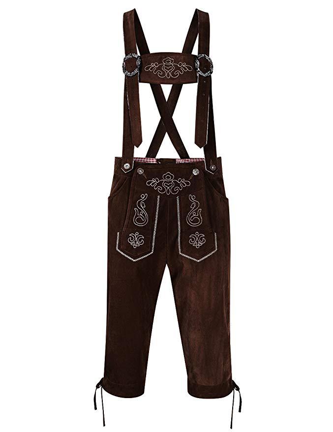 Damen  traditionelle Trachten Latzhose mit bestickten Taschen und verstellbaren Trägern Echo Archiv