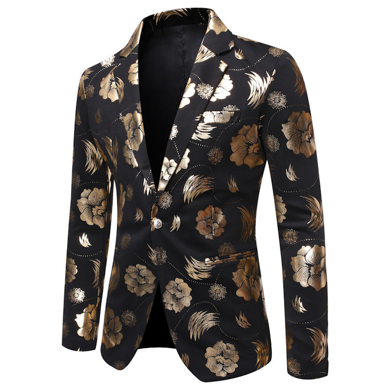 Herren eleganter Blazer mit floralen Akzenten Echoarchiv