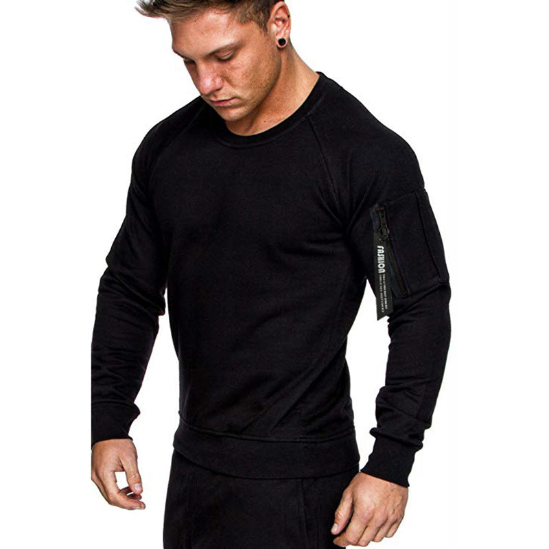Herren sportlicher Sweatshirt mit praktischer Reißverschlusstasche Echoarchiv