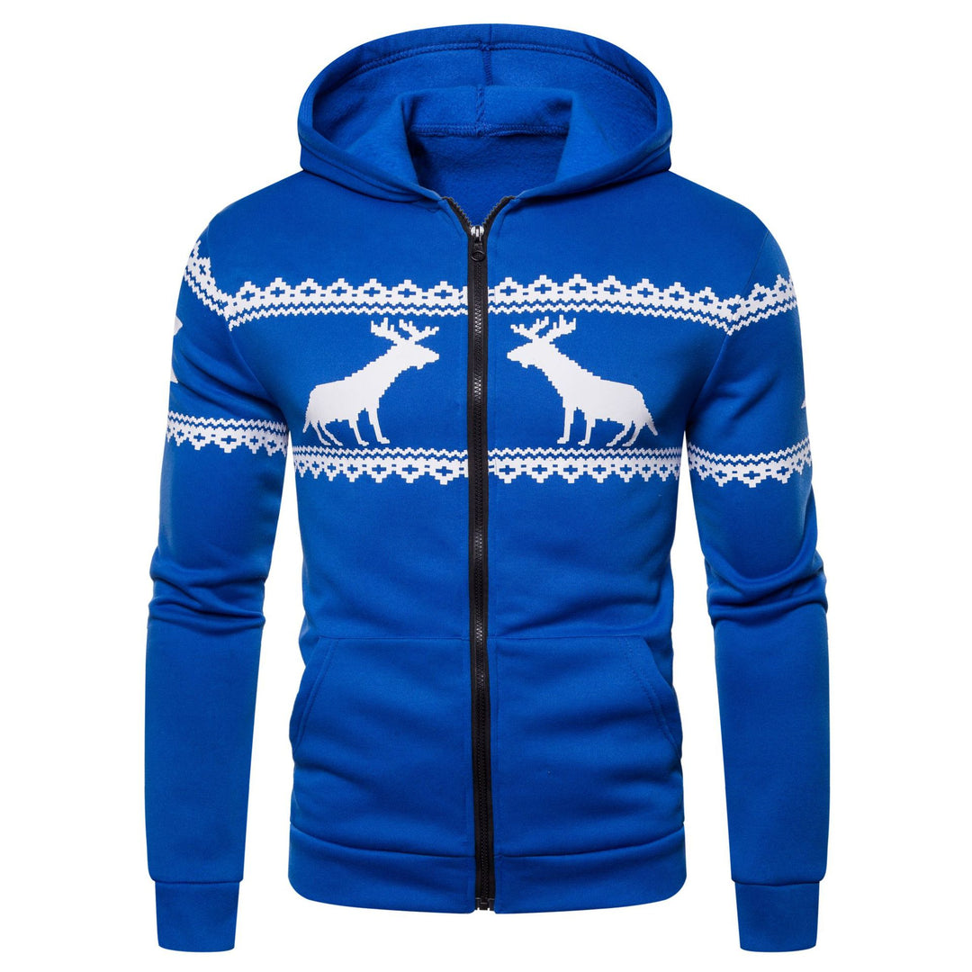 Herren Kapuzenjacke mit nordischem Motiv und praktischem Reißverschluss Echoarchiv