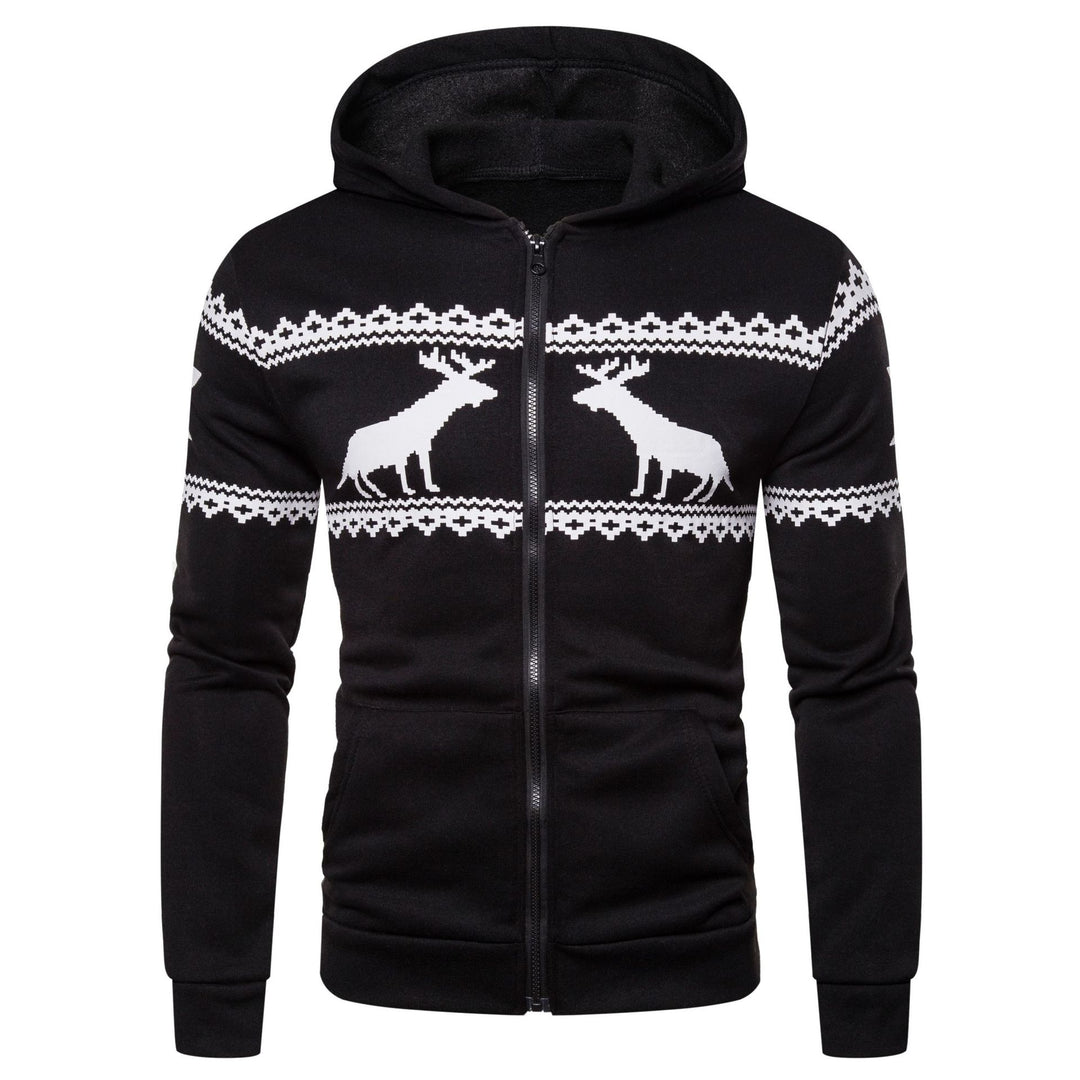 Herren Kapuzenjacke mit nordischem Motiv und praktischem Reißverschluss Echoarchiv