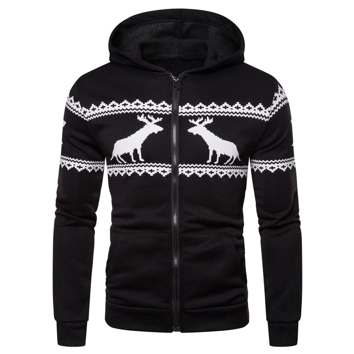 Herren Kapuzenjacke mit nordischem Motiv und praktischem Reißverschluss Echoarchiv