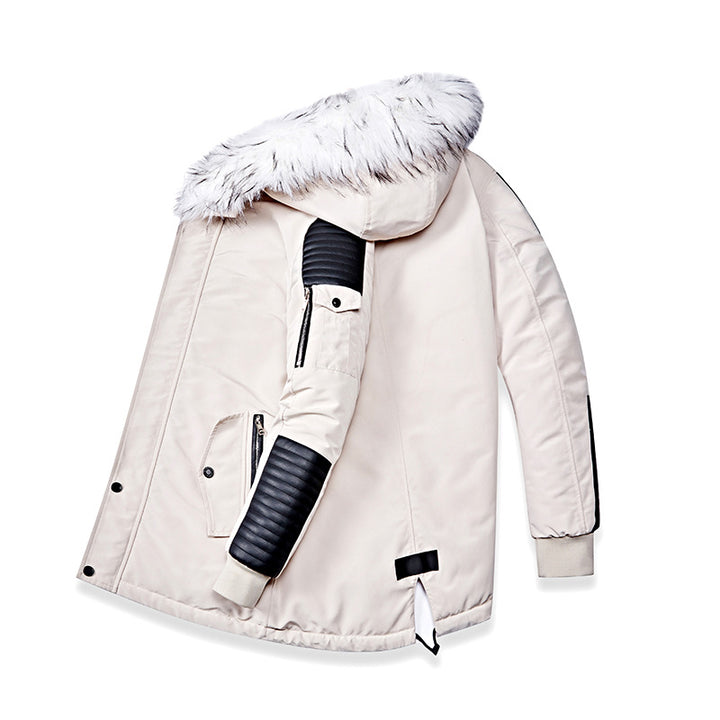 Herren Winterjacke mit abnehmbarem Kunstfellkragen und vielseitigen Taschen Echoarchiv