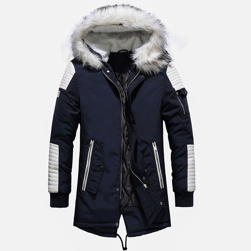 Herren Winterjacke mit abnehmbarem Kunstfellkragen und vielseitigen Taschen Echoarchiv