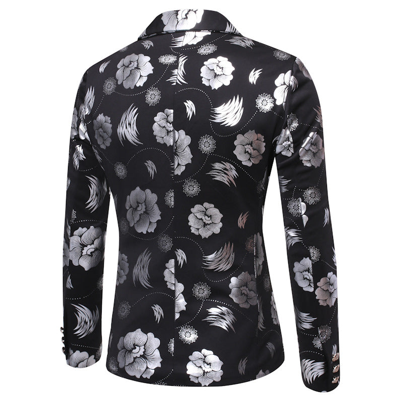 Herren eleganter Blazer mit floralen Akzenten Echoarchiv