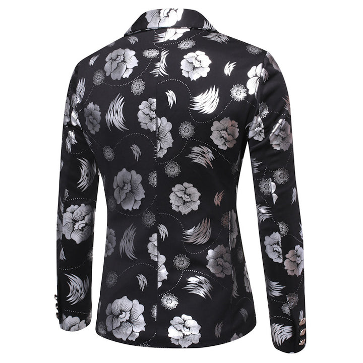 Herren eleganter Blazer mit floralen Akzenten Echoarchiv