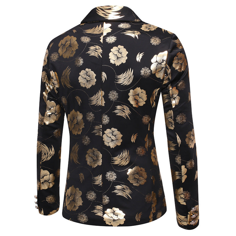 Herren eleganter Blazer mit floralen Akzenten Echoarchiv