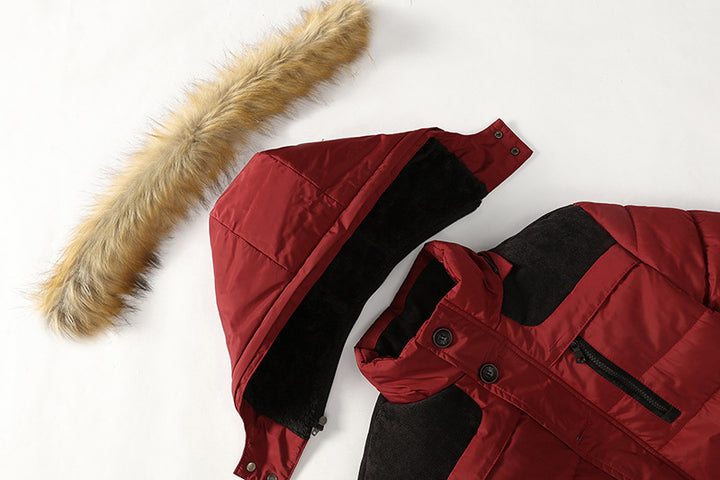Herren Wärmende Winterjacke mit abnehmbarem Kunstfellkragen Echo Archiv