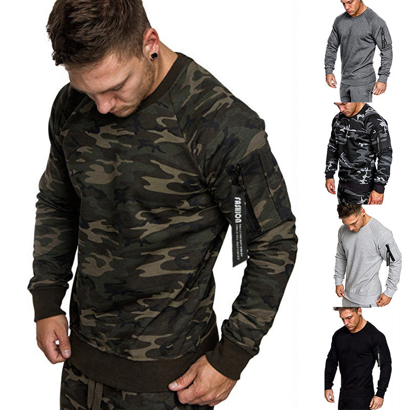 Herren sportlicher Sweatshirt mit praktischer Reißverschlusstasche Echoarchiv
