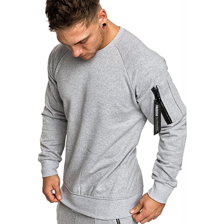 Herren sportlicher Sweatshirt mit praktischer Reißverschlusstasche Echoarchiv