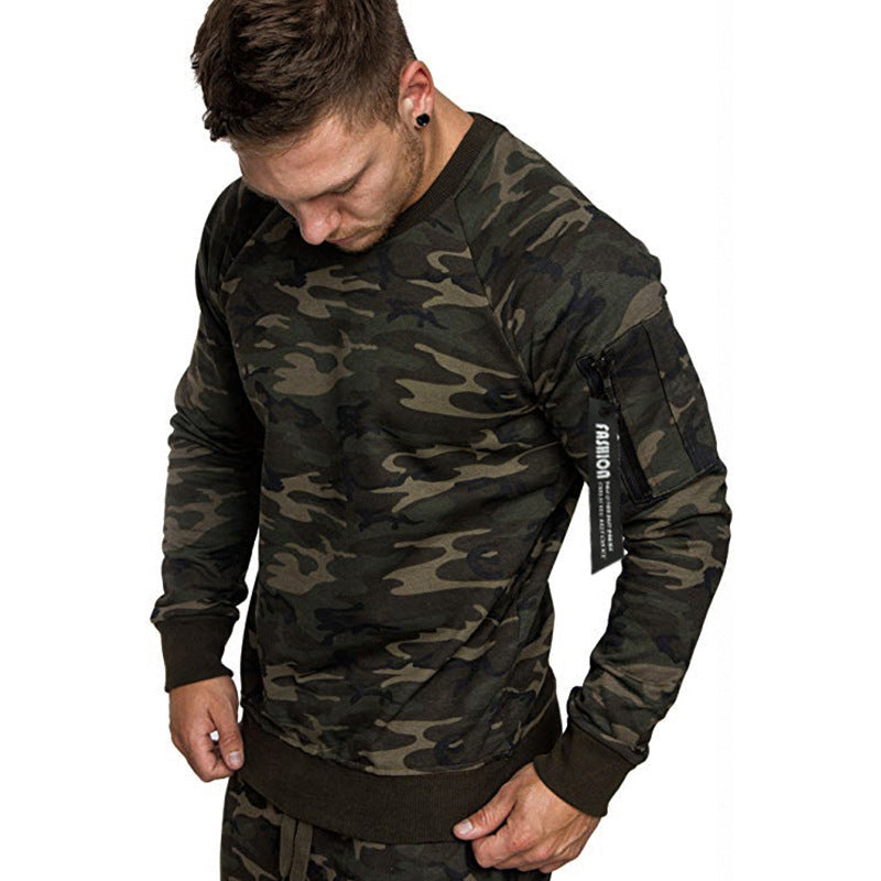 Herren sportlicher Sweatshirt mit praktischer Reißverschlusstasche Echoarchiv