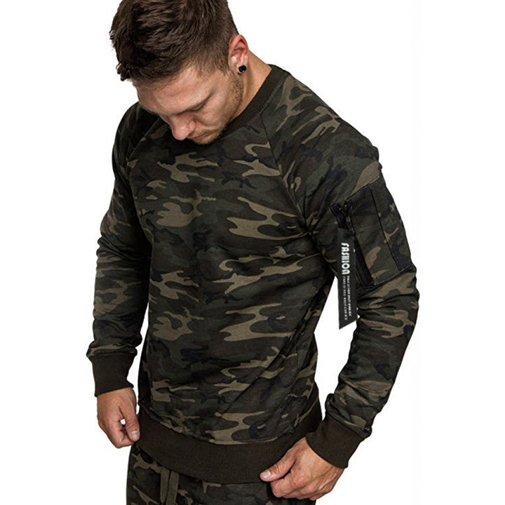 Herren sportlicher Sweatshirt mit praktischer Reißverschlusstasche Echoarchiv