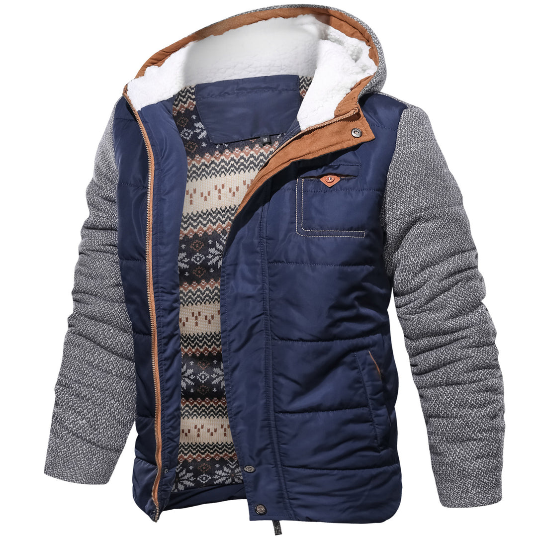 Herren sportliche Steppjacke mit Kapuze und warmem Innenfutter Echoarchiv