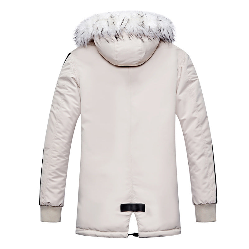 Herren Winterjacke mit abnehmbarem Kunstfellkragen und vielseitigen Taschen Echoarchiv