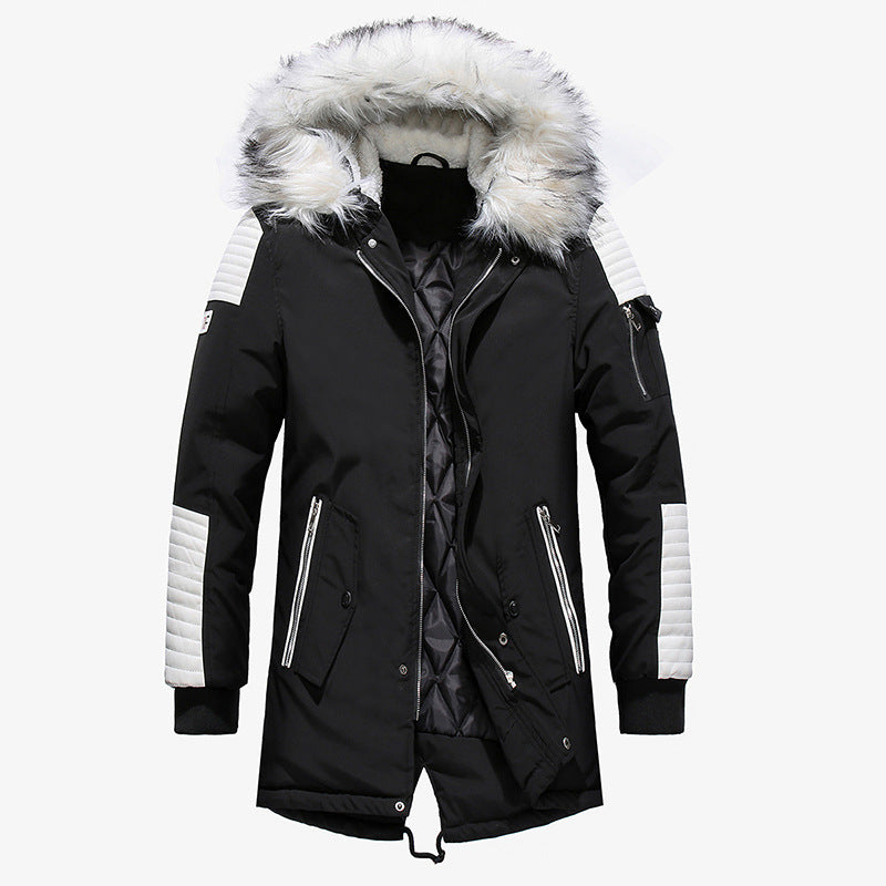 Herren Winterjacke mit abnehmbarem Kunstfellkragen und vielseitigen Taschen Echoarchiv