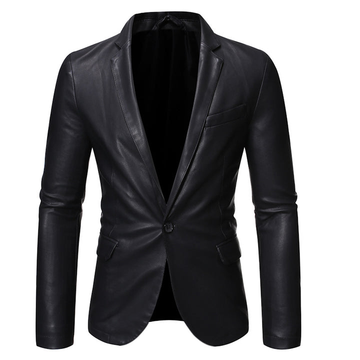 Herren elegante Kunstlederjacke mit modernem Schnitt Echoarchiv