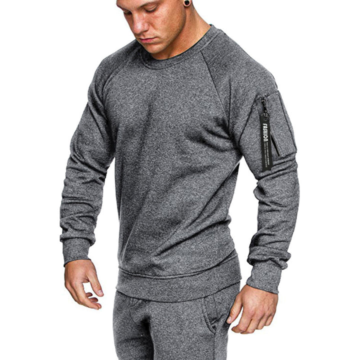 Herren sportlicher Sweatshirt mit praktischer Reißverschlusstasche Echoarchiv