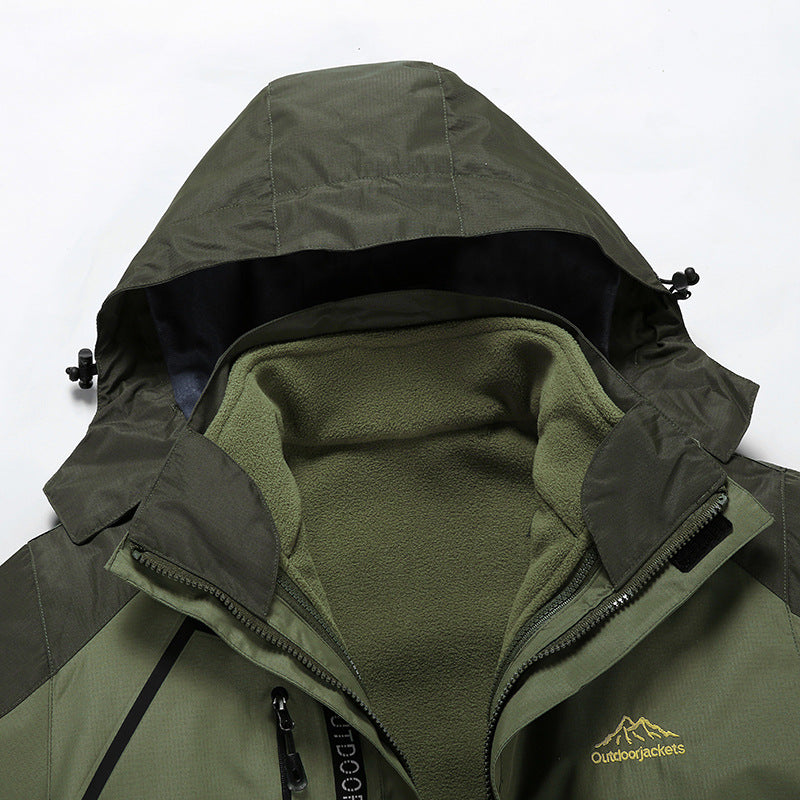 Unisex Wasserdichte Softshell-Outdoorjacke mit Kapuze und Reißverschlusstaschen – Taviero